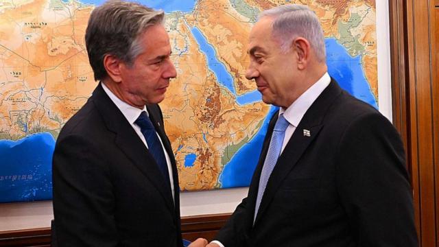 ���������䰲���ᡤ���ֿϣ�Anthony Blinken������ɫ���������������������Ǻ���Benjamin Netanyahu��